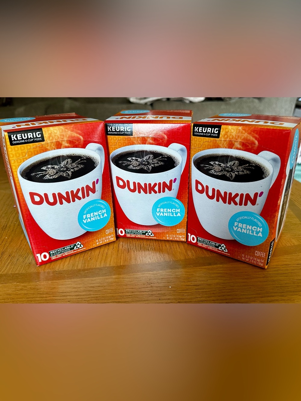 3 Boxes of Dunkin’ French Vanilla K Cups (30)